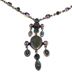 Nicky Butler Sterling Silver Multi Gemstone Drop Pendant Y Necklace # 19581